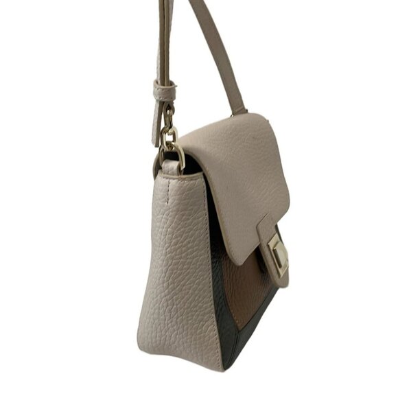 FURLA Joan - Pink Beige Khaki Brown Leather Shoulder Bag - Picture 2 of 9